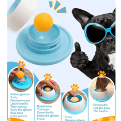 non-slip slow licking bowl for dogs & cats – interactive puzzle slow feeder toy