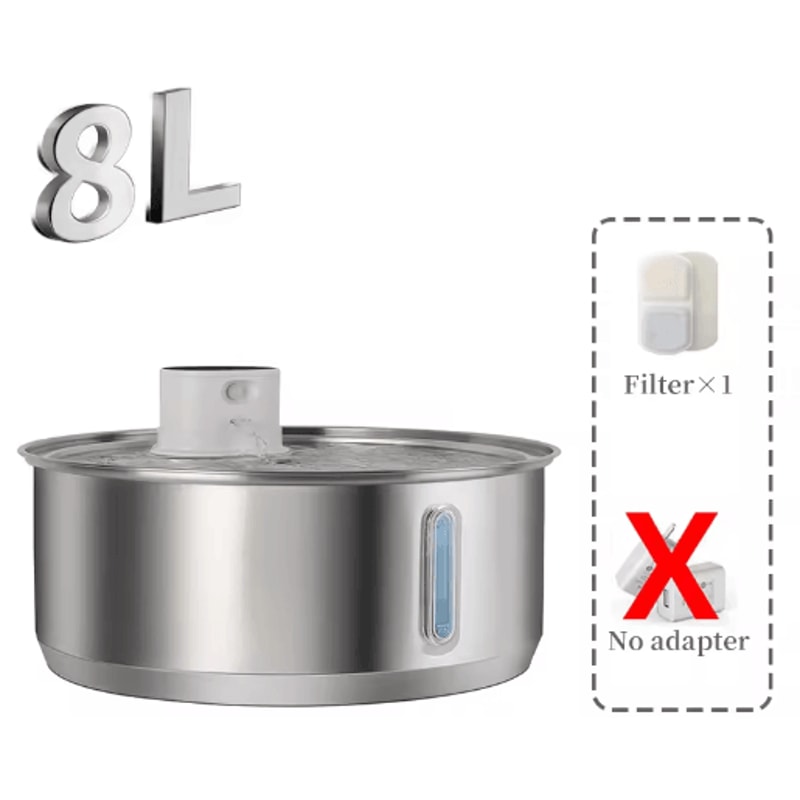 8L Automatic Stainless Steel Pet Water Fountain With Smart Sensor For Multiple Pets 4