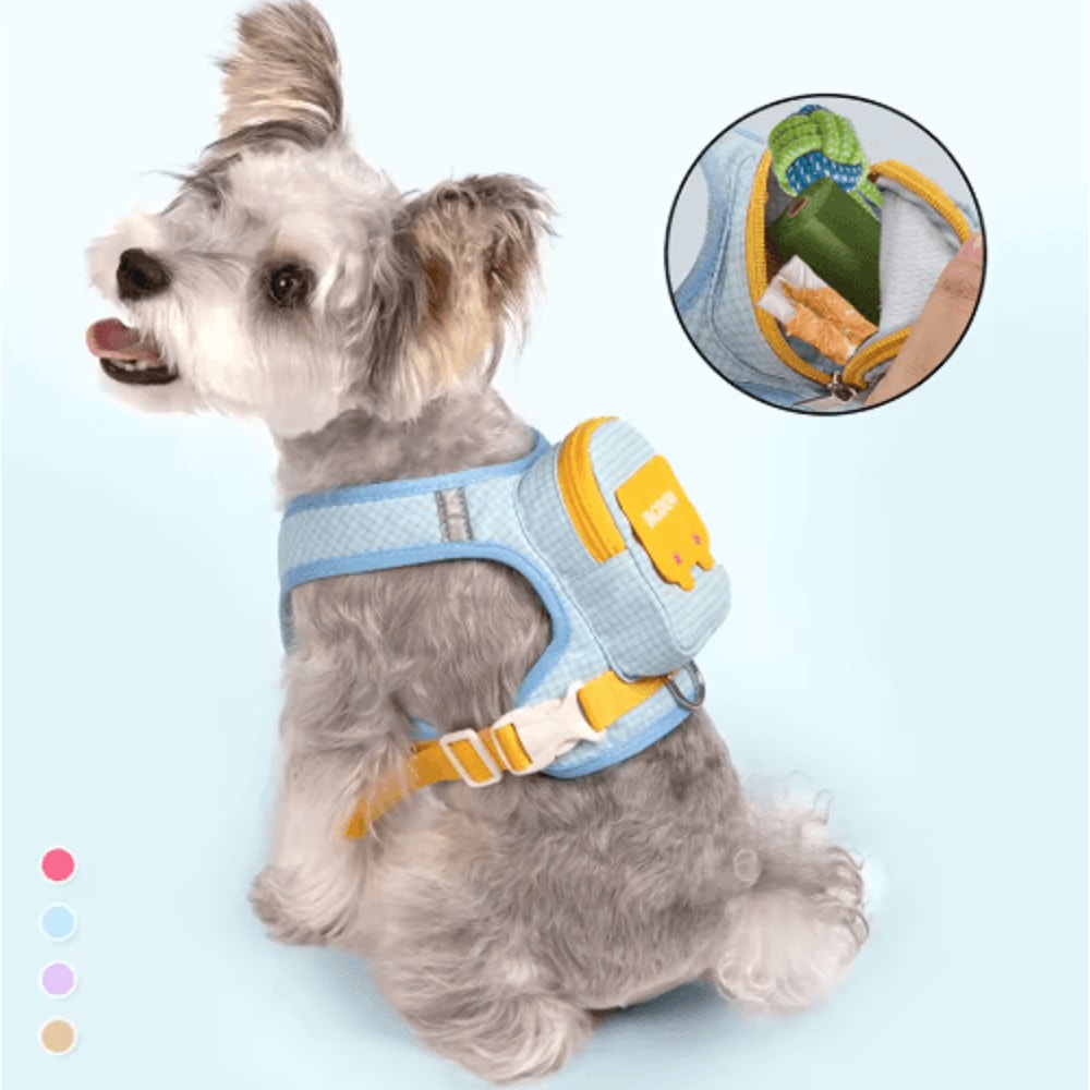 Adjustable Reflective Dog Cat Harness With Leash And Backpack Set 11