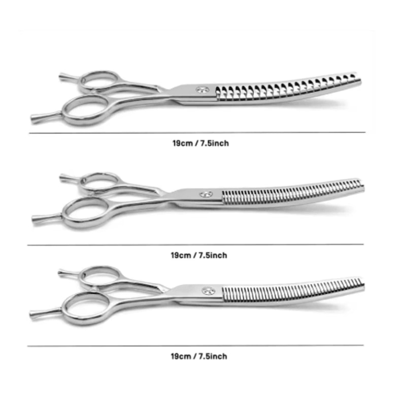 7Inch Professional Curved Chunking Grooming Scissors For Dogs Cats 7