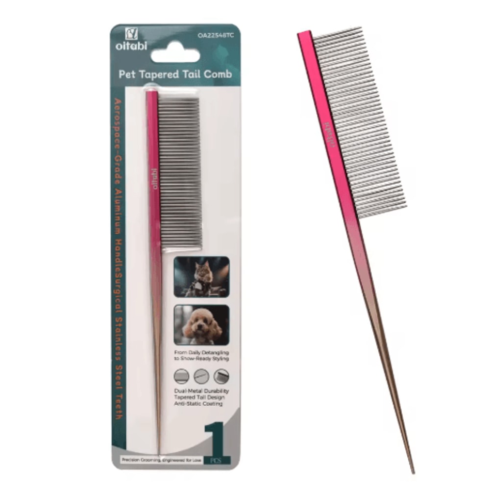 OITABI Professional Pointed Tail Pet Grooming Comb For Styling Fluffing 5