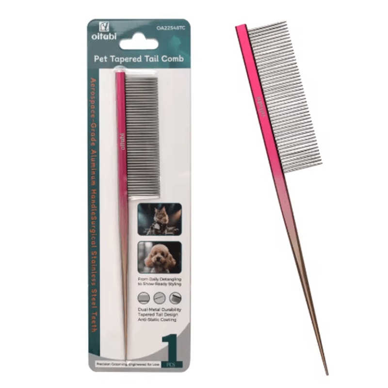 OITABI Professional Pointed Tail Pet Grooming Comb For Styling Fluffing 5