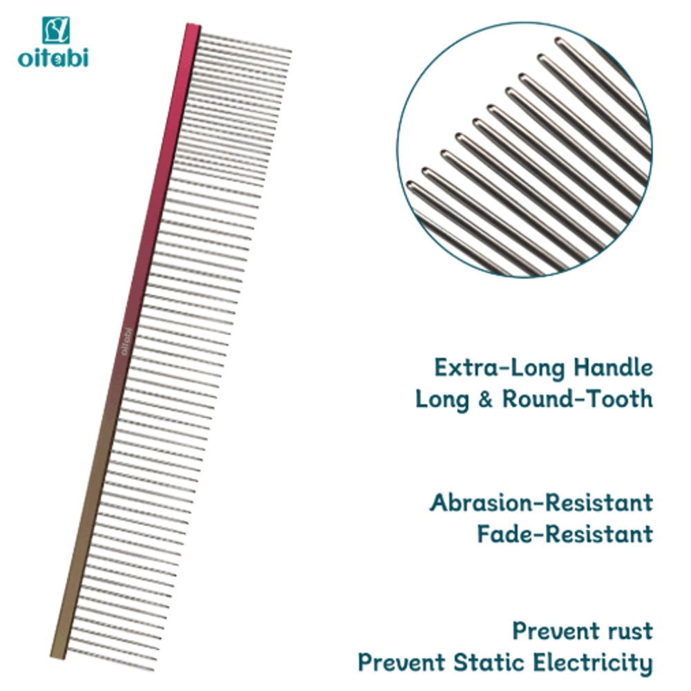 OITABI Professional Pointed Tail Pet Grooming Comb For Styling Fluffing 7
