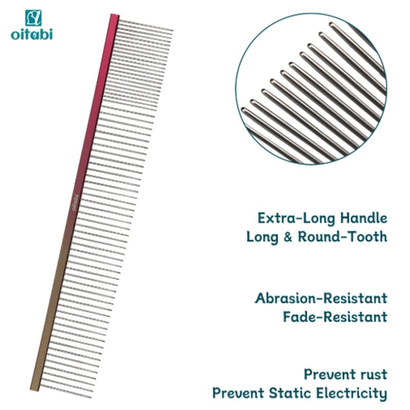 OITABI Professional Pointed Tail Pet Grooming Comb For Styling Fluffing 7