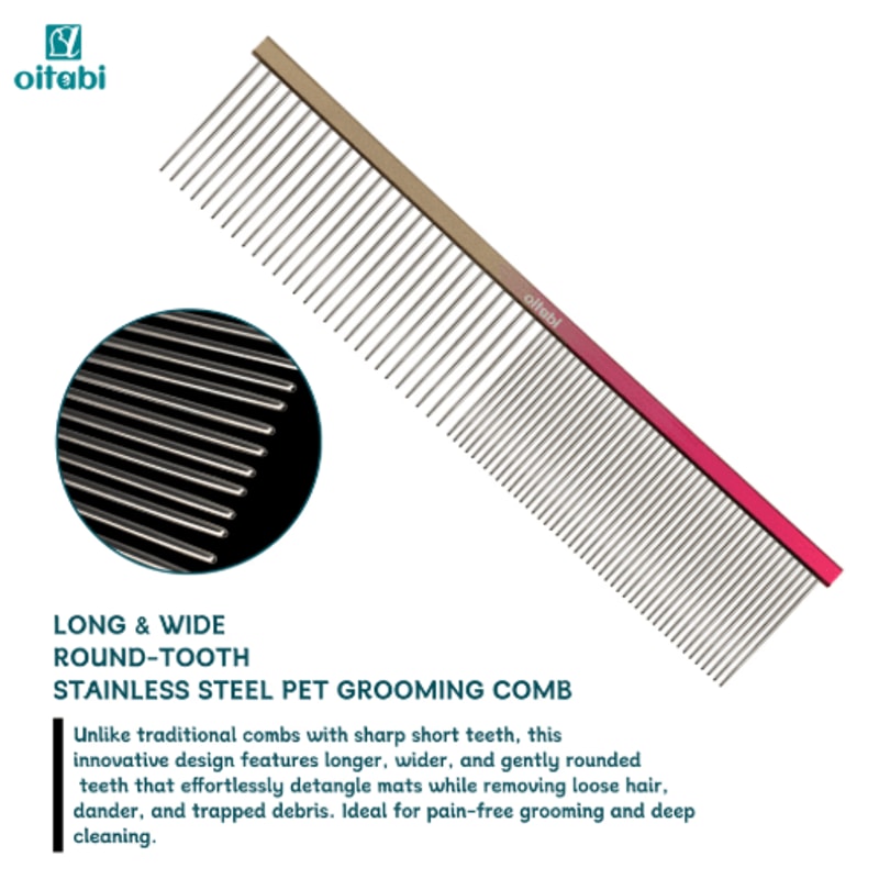 OITABI Professional Pointed Tail Pet Grooming Comb For Styling Fluffing 9