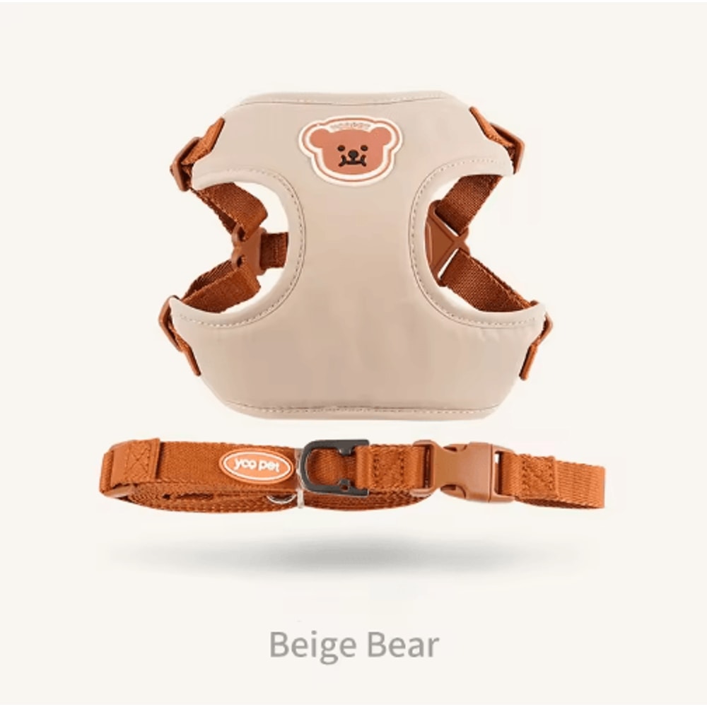 Cute Bear Pet Harness Leash Set Adjustable Breathable Vest Harness For Puppies Cats Dogs 2