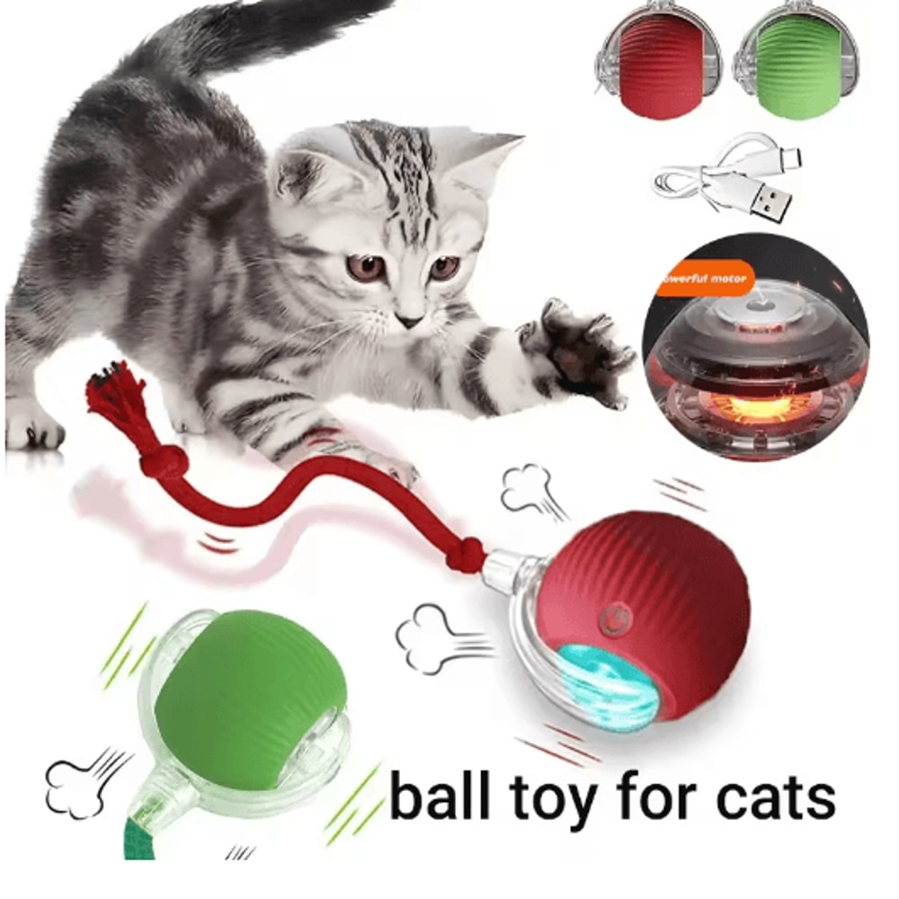 Rechargeable Smart Interactive Ball For Cats Dogs Automatic Rolling Pet Toy 0