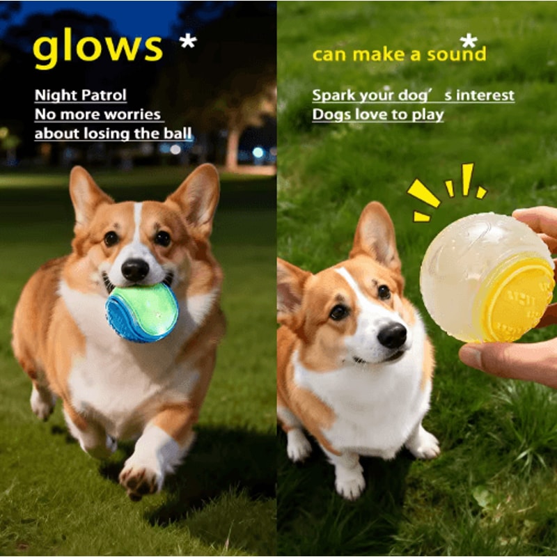 HOOPET Glow Dog Toy Ball Durable Rubber Fetch Ball For Active Dogs Puppies 15