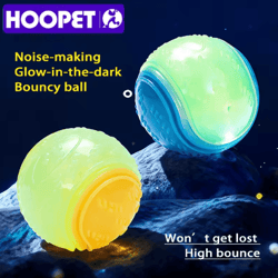 hoopet glow dog toy ball – durable rubber fetch ball for active dogs & puppies