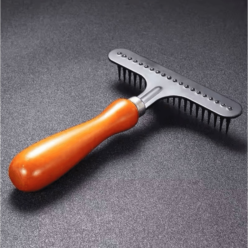 Wooden Deshedding Undercoat Rake For Long Short Hair Dogs And Cats 0