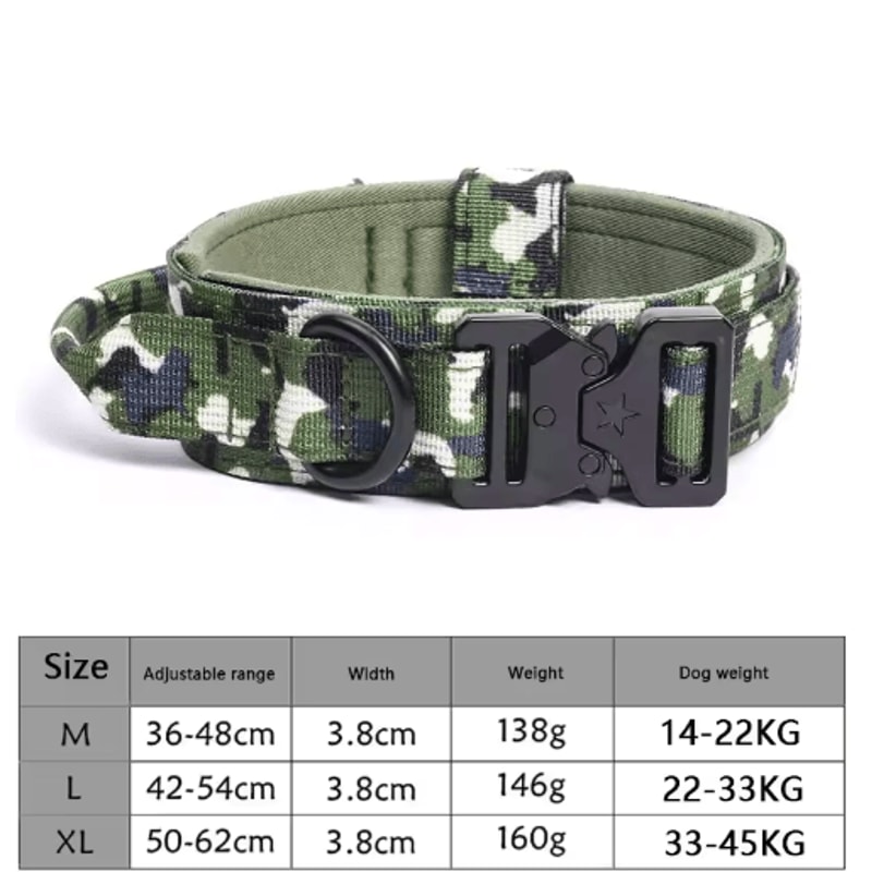 Adjustable Tactical Dog Collar Traction Rope For Medium Large Dogs 1