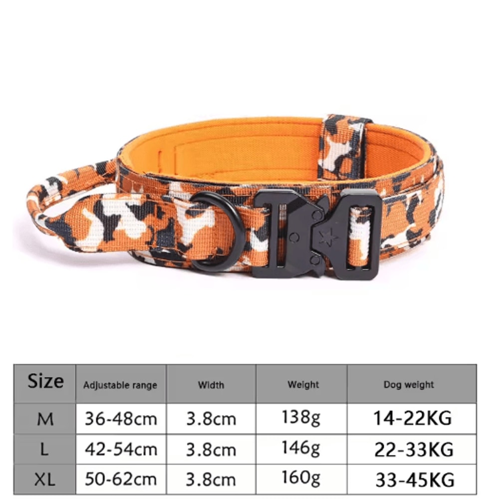 Adjustable Tactical Dog Collar Traction Rope For Medium Large Dogs 2