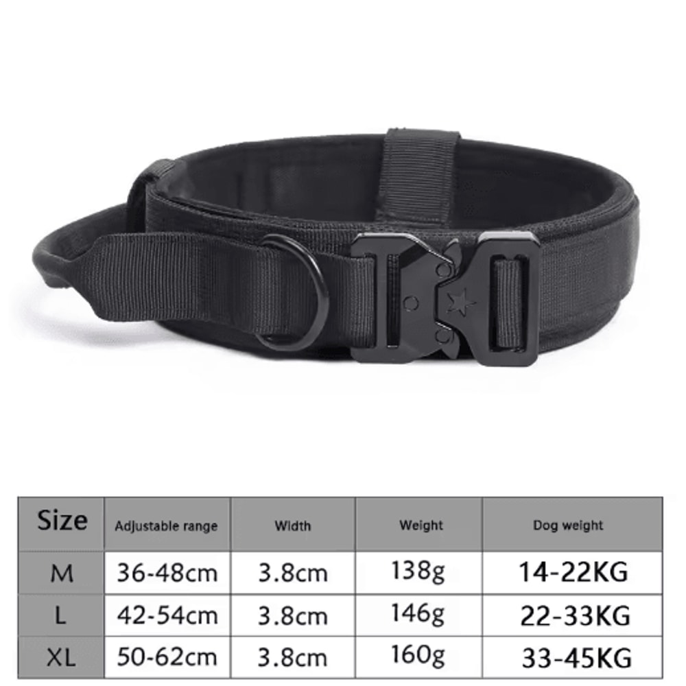 Adjustable Tactical Dog Collar Traction Rope For Medium Large Dogs 3