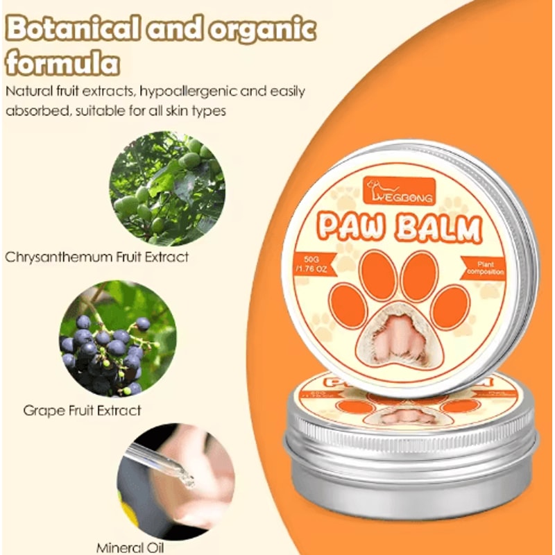Natural Pet Paw Balm Moisturizing Wax For Dogs Cats Paw Protection Cream For Dry Cracked Paws 4