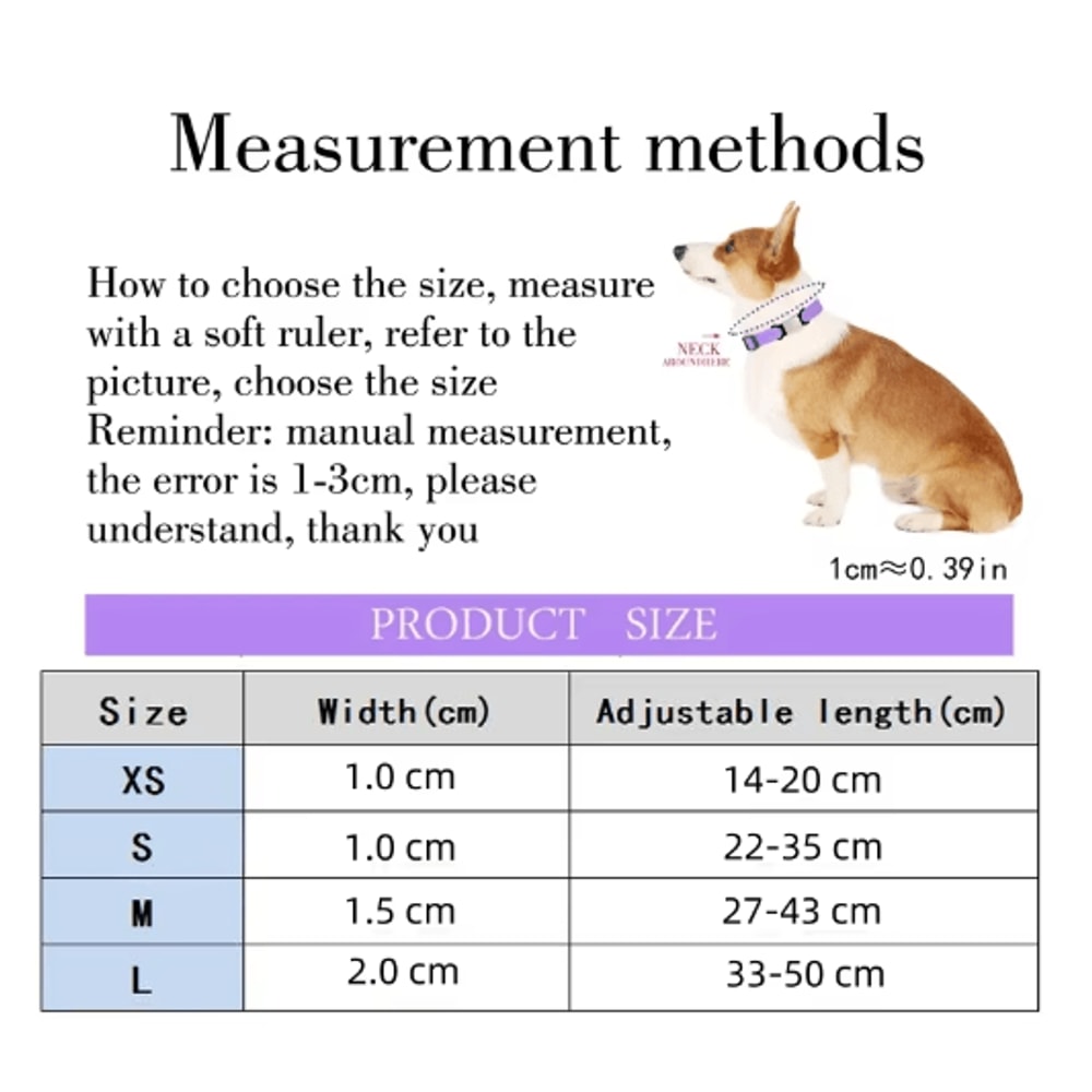 Adjustable Nylon Pet Collar For Puppies Kittens Dogs Cats 19