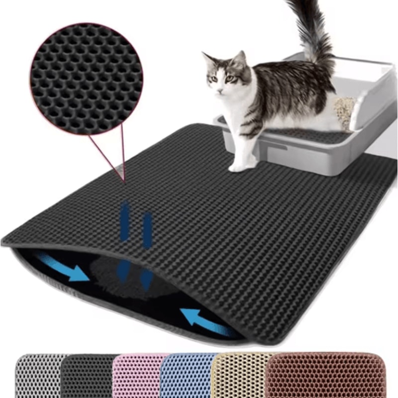 Waterproof Double Layer Cat Litter Mat NonSlip Washable Pet Litter Box Pad 5