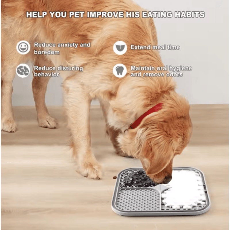 Silicone Dog Lick Mat AntiSlip Slow Feeder Bath Distraction Training Mat 7
