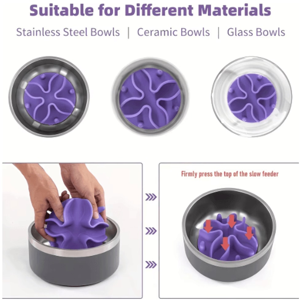 Soft Silicone Slow Feeder Puzzle Bowl Insert Healthy Digestion Interactive Feeding For Dogs 6