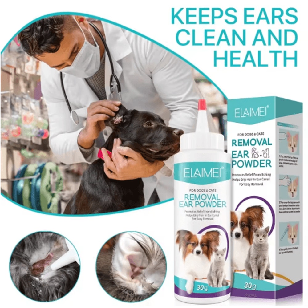 Pet Ear Powder For Dogs Cats Gentle Ear Hair Removal Ear Care Powder 3