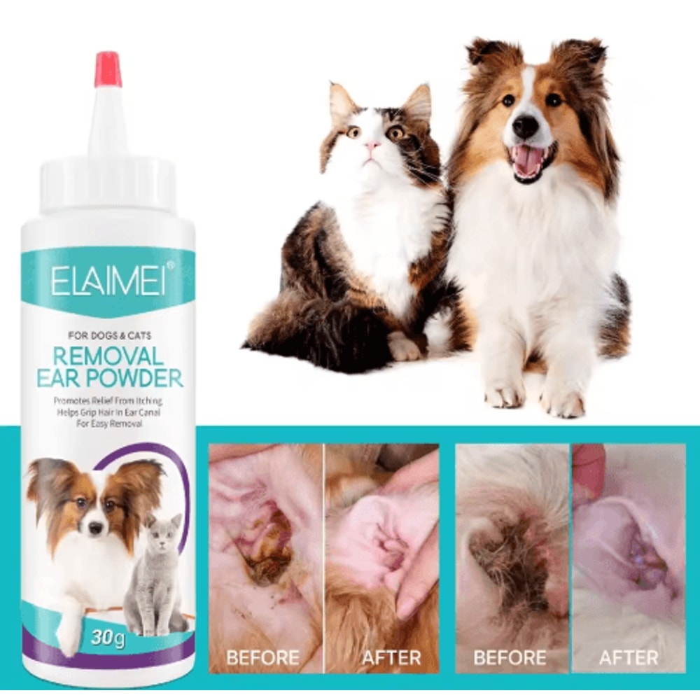 Pet Ear Powder For Dogs Cats Gentle Ear Hair Removal Ear Care Powder 4