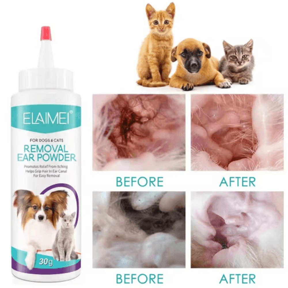 Pet Ear Powder For Dogs Cats Gentle Ear Hair Removal Ear Care Powder 0