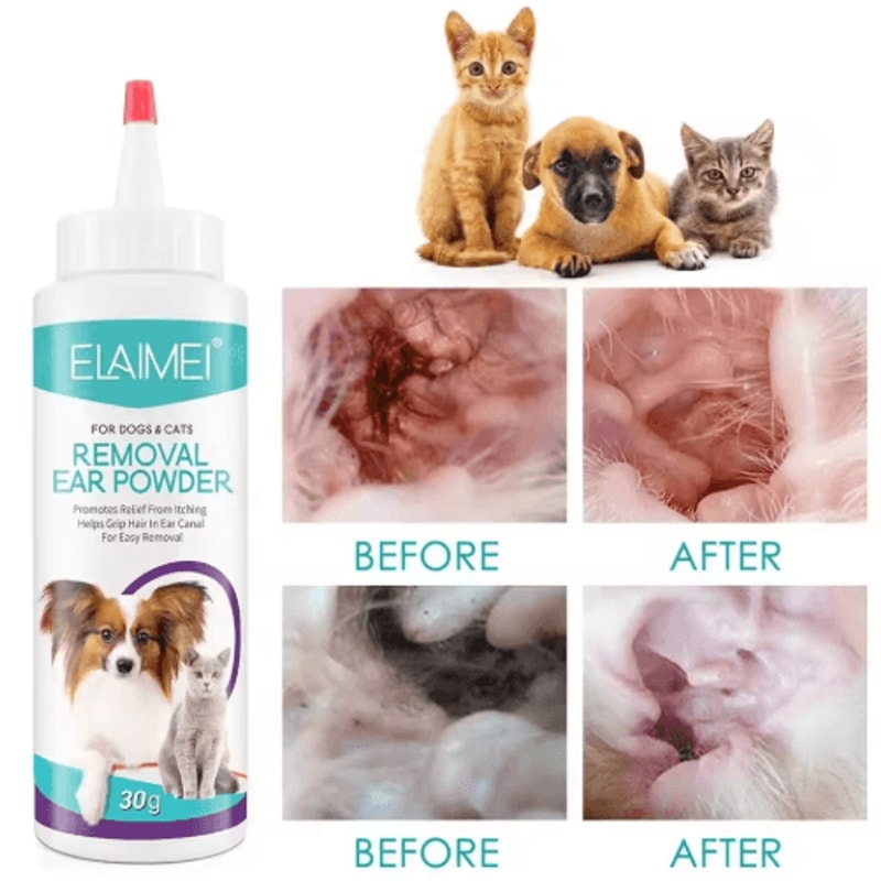 Pet Ear Powder For Dogs Cats Gentle Ear Hair Removal Ear Care Powder 0