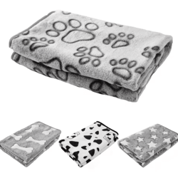 soft cozy pet bed mat with bone, star & avocado prints for dogs & cats
