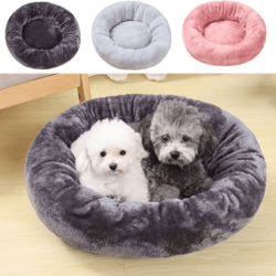 comfortable donut pet bed – soft washable round cushion for dogs & cats