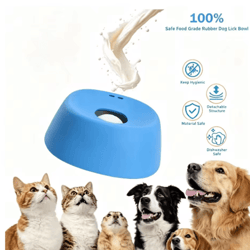 enrichment ball-roll slow feeder dog bowl for yogurt & liquid treats