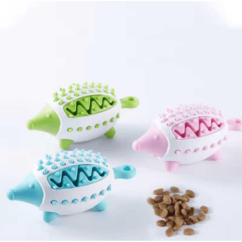 Hedgehog Treat Dispensing Dog Toy Teeth Grinding Slow Feeding Interactive Ball 0