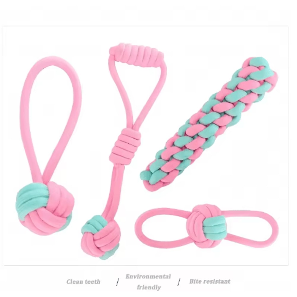 Cotton Rope Ball Dog Toy Bite Resistant Chew Teeth Grinding Interactive Toy 3