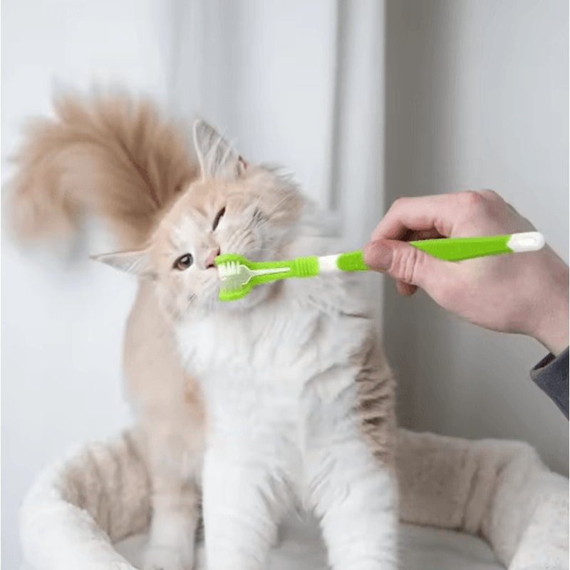 3Sided Pet Toothbrush For Dogs Cats Deep Cleaning Dental Care Brush 6