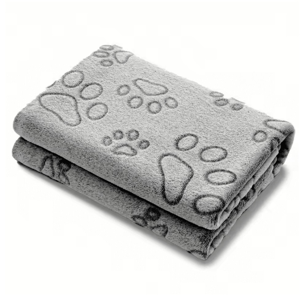 Cozy Plush Paw Print Pet Blanket Soft Flannel Bed Mat For Cats Dogs 1