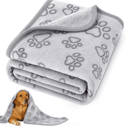cozy plush paw print pet blanket soft flannel bed mat for cats & dogs
