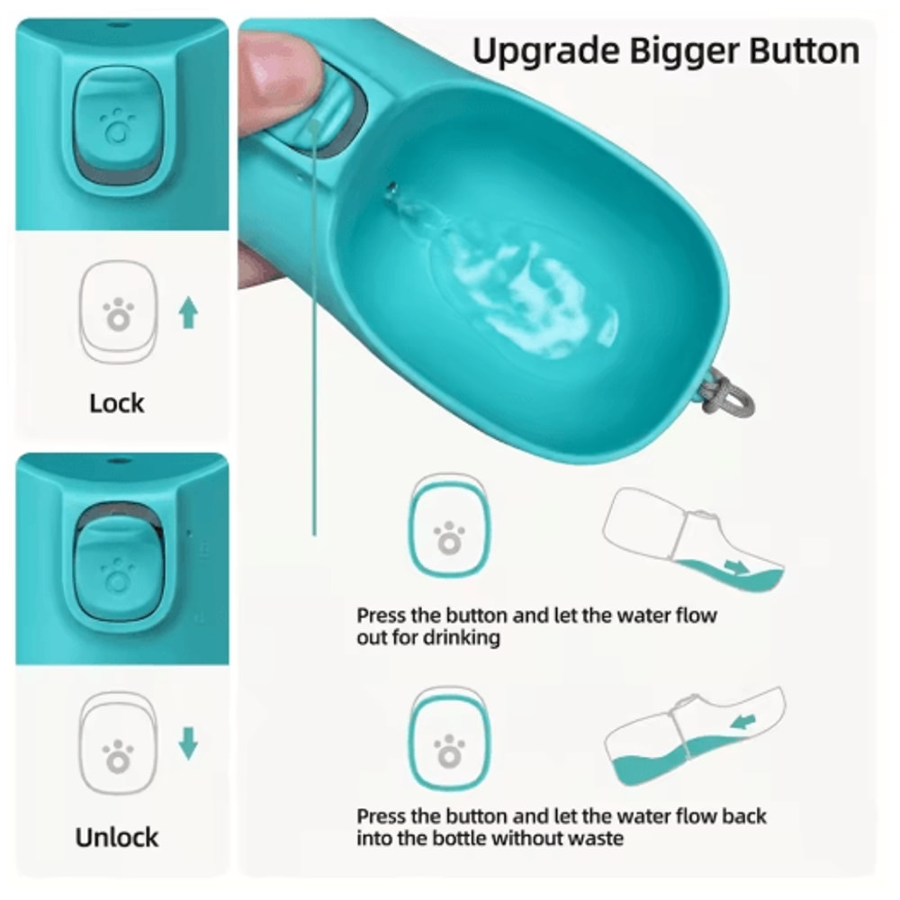 Portable Dog Water Bottle With Drinking Bowl Travel Water Dispenser For Pets 10