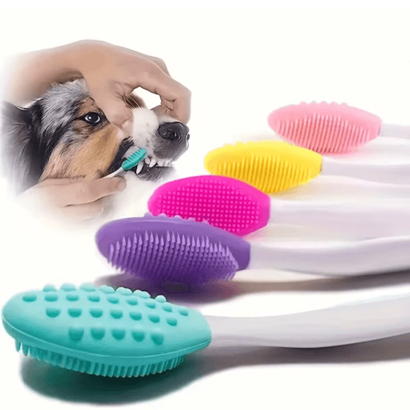 Soft Double Sided Dog Toothbrush Set Gentle Pet Teeth Cleaning Brushes 510PCS 5