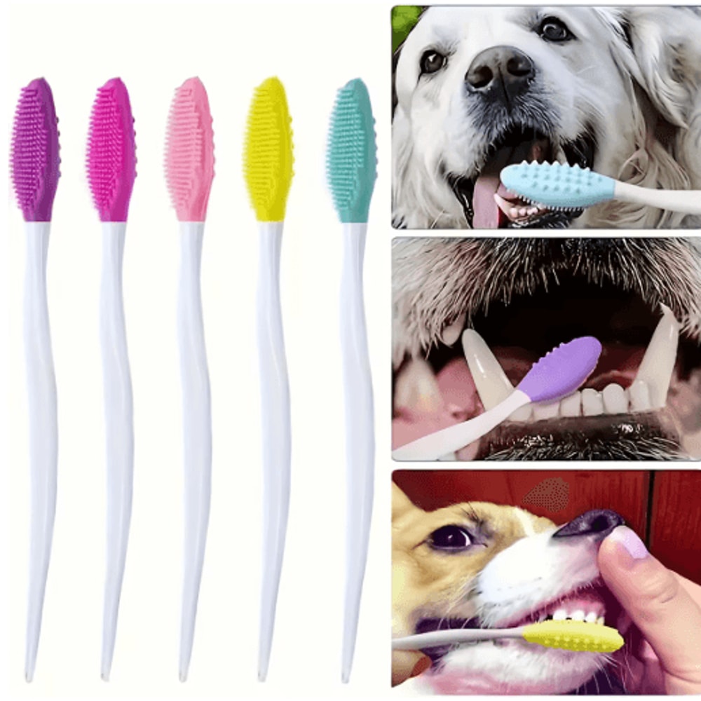 Soft Double Sided Dog Toothbrush Set Gentle Pet Teeth Cleaning Brushes 510PCS 7