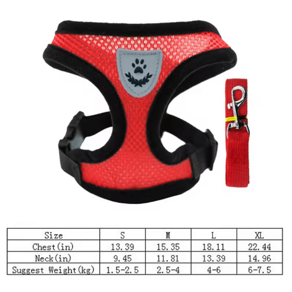 Breathable Summer Dog Harness Leash Set Lightweight Pet Chest Vest For Small Dogs Cats 10