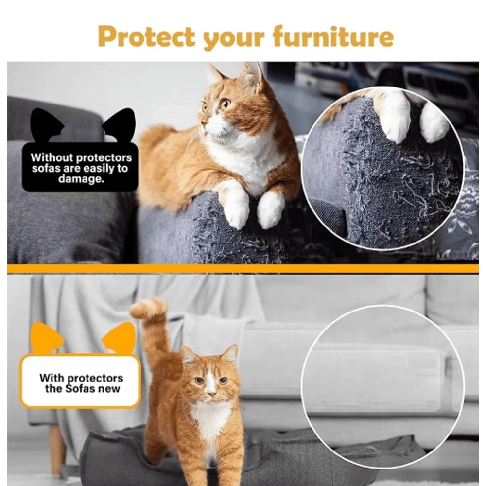 Transparent Cat Scratch Deterrent Tape Furniture Protector Training Stickers 6