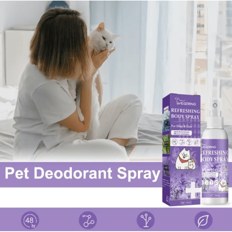 Lavender Pet Deodorizing Spray Anti Itch Perfume For Dogs Cats 50ml 5