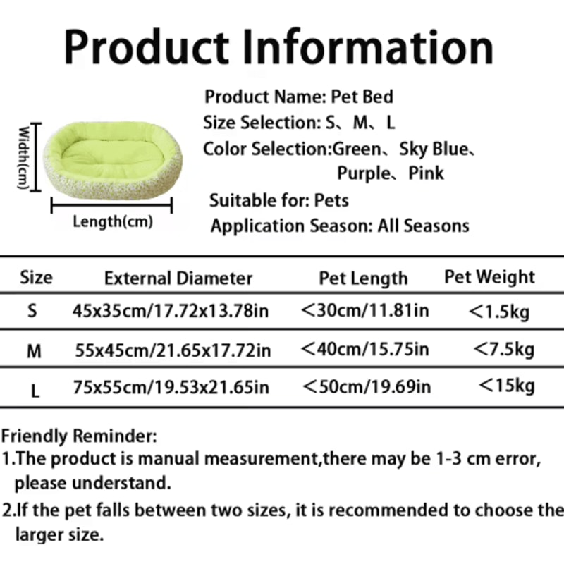 Floral AllSeason Pet Bed Soft Sofa Sleeping Pad For Dogs Cats 5