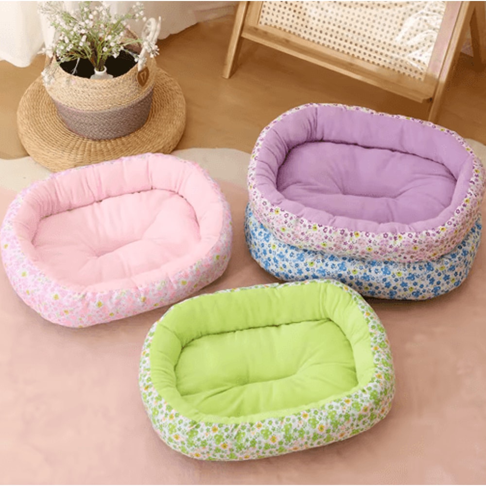 Floral AllSeason Pet Bed Soft Sofa Sleeping Pad For Dogs Cats 6