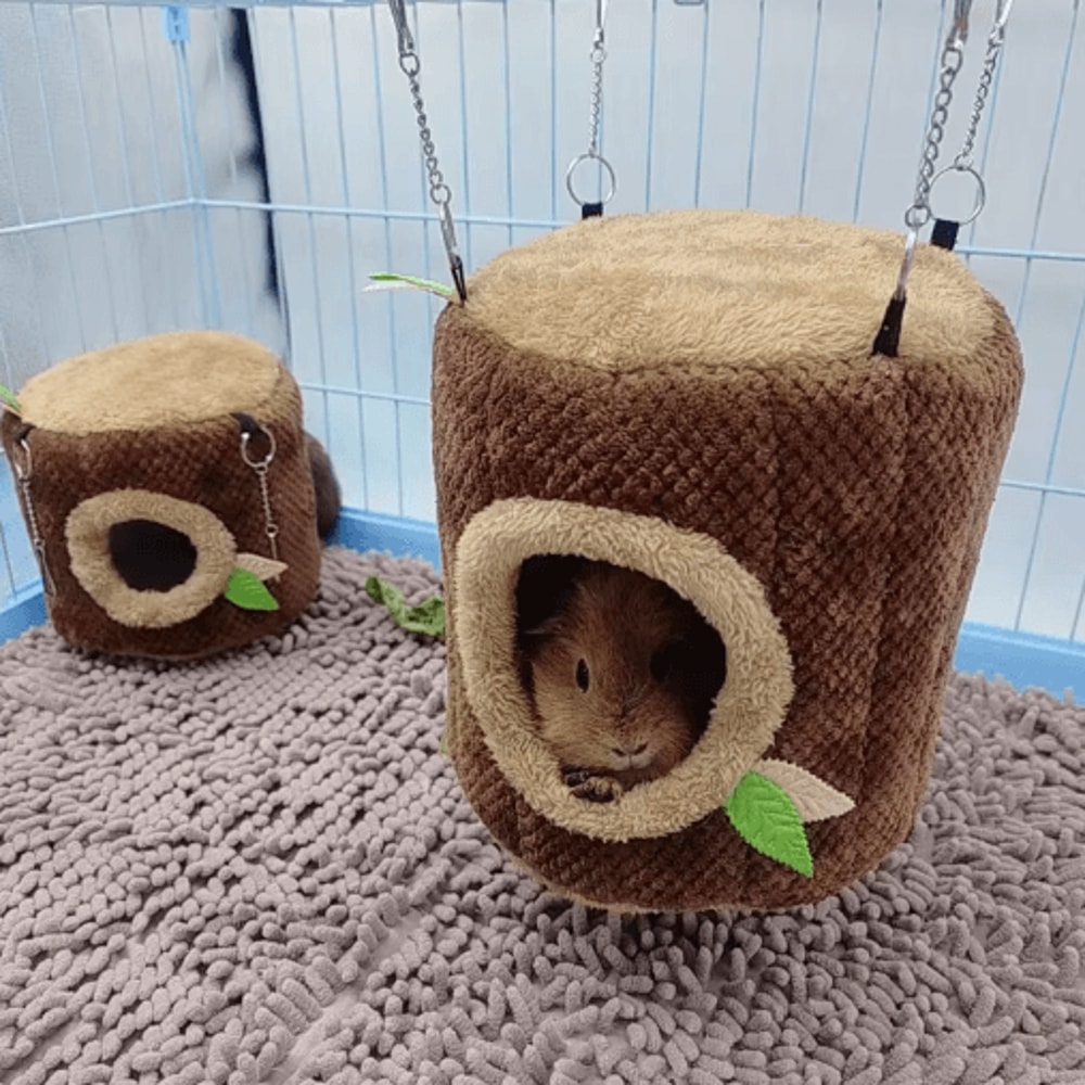 Tree Stump Hamster Hammock House Cozy Hanging Bed For Small Pets 4