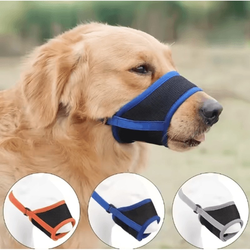 Breathable Dog Muzzle Mask Adjustable Mesh Safety Mask For Dogs 0