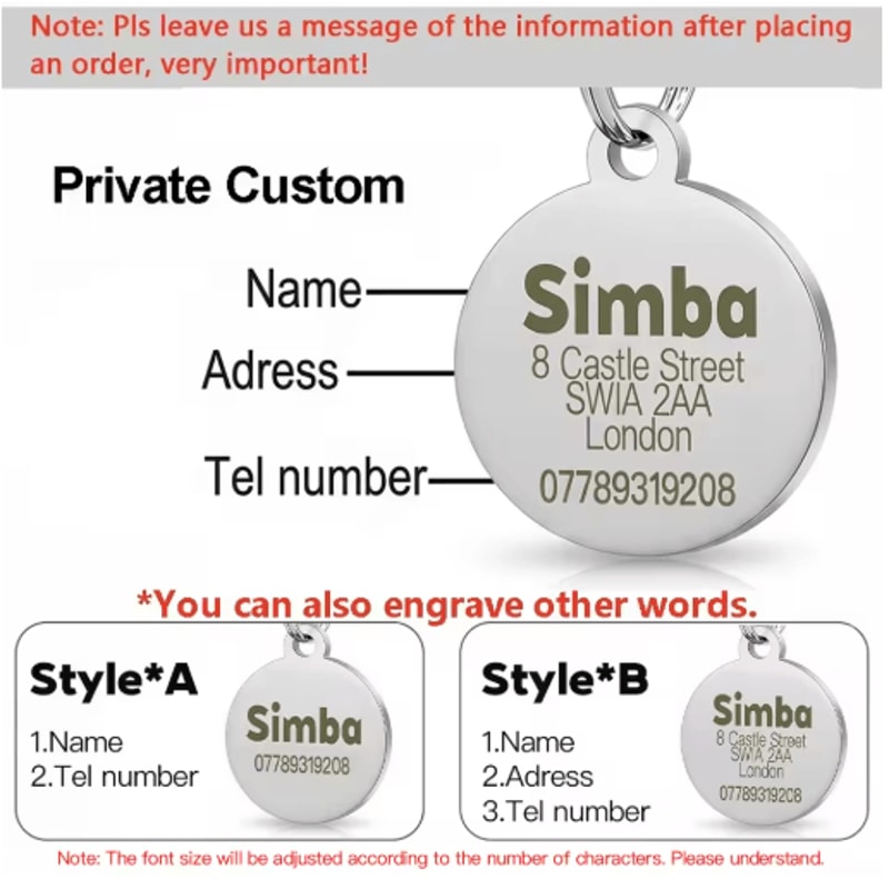 Personalized Paw Print Pet ID Tag Engraved Glitter Name Tag For Dogs Cats 12