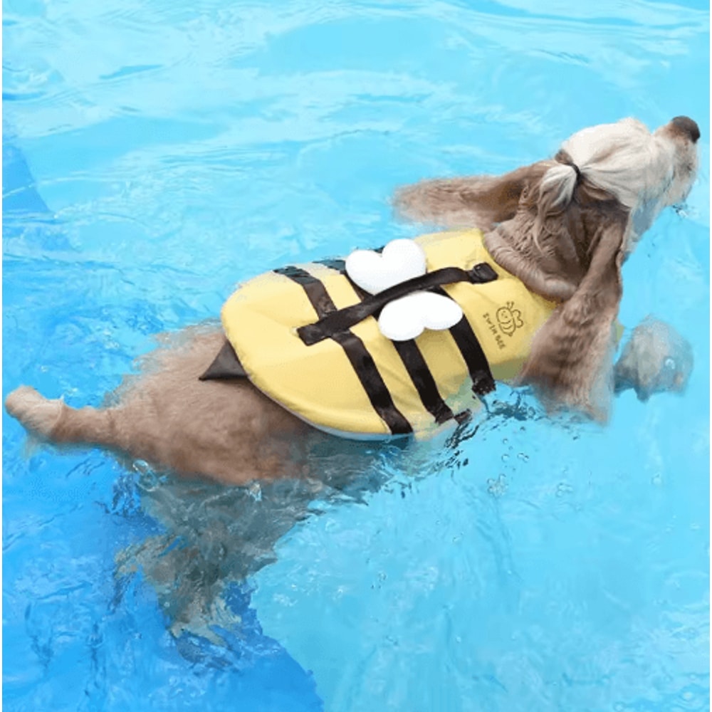 Little Bee Dog Life Jacket Waterproof Swimsuit Harness For Puppies Dogs 3