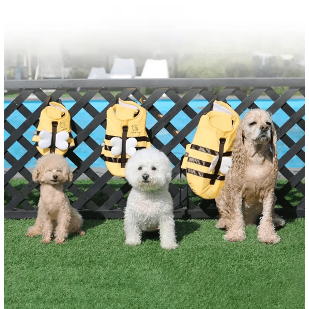 Little Bee Dog Life Jacket Waterproof Swimsuit Harness For Puppies Dogs 5