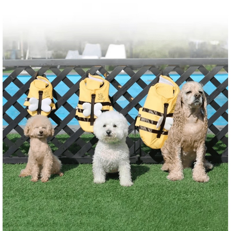 Little Bee Dog Life Jacket Waterproof Swimsuit Harness For Puppies Dogs 5