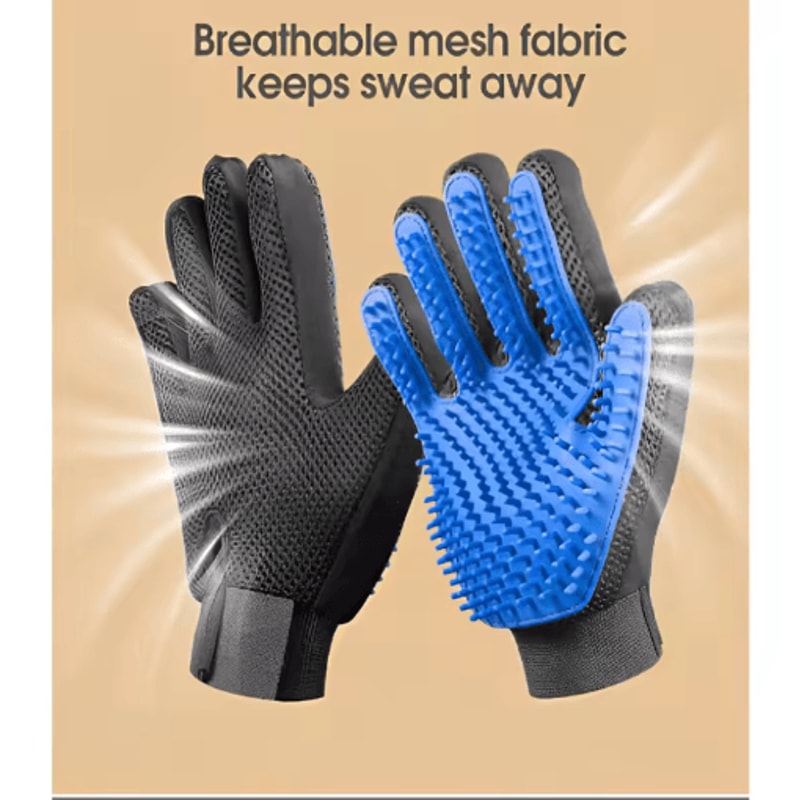 Pet Grooming Glove Brush Gentle Deshedding Massage Hair Remover For Dogs And Cats 8
