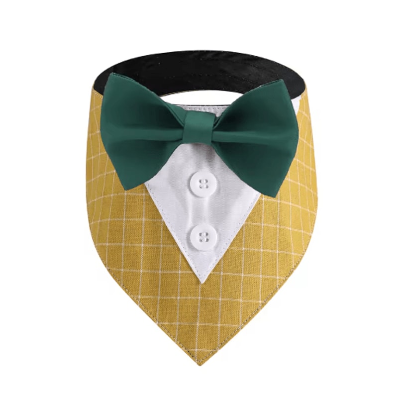 Sucado Wedding Dog Bandana Tuxedo Adjustable Formal Pet Scarf For Parties Special Occasions 1